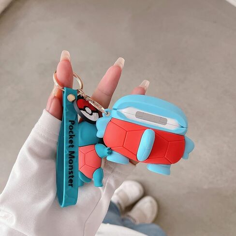 Cute Airpod Case for Airpod pro/pro2, 3D Cartoon Kawaii turtle Airpod case Silica gel design, Accessories Cartoon turtle Keychain[Designed for Kids Girl and Boys] (Squirtle Pro/pro2) in Saudi Arabia