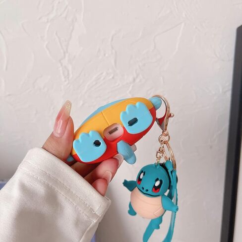Cute Airpod Case for Airpod pro/pro2, 3D Cartoon Kawaii turtle Airpod case Silica gel design, Accessories Cartoon turtle Keychain[Designed for Kids Girl and Boys] (Squirtle Pro/pro2) in Saudi Arabia