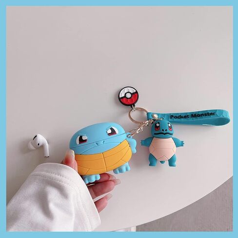 Cute Airpod Case for Airpod pro/pro2, 3D Cartoon Kawaii turtle Airpod case Silica gel design, Accessories Cartoon turtle Keychain[Designed for Kids Girl and Boys] (Squirtle Pro/pro2) in Saudi Arabia