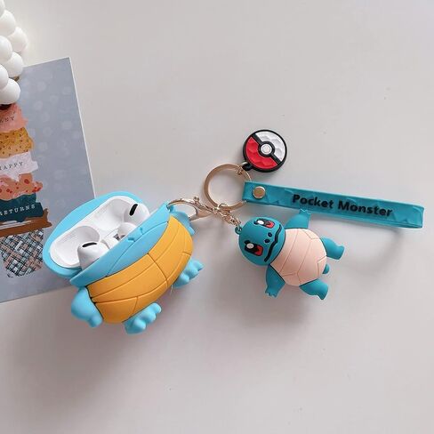 Cute Airpod Case for Airpod pro/pro2, 3D Cartoon Kawaii turtle Airpod case Silica gel design, Accessories Cartoon turtle Keychain[Designed for Kids Girl and Boys] (Squirtle Pro/pro2) in Saudi Arabia