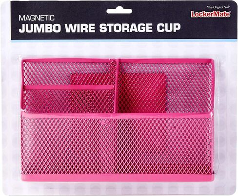 LockerMate Magnetic Pencil Holder, Locker Organizer with 3 Mesh Storage Compartments, Black in Saudi Arabia