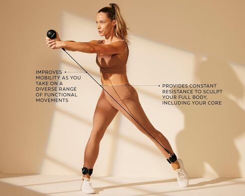 مدرب Pvolve P.3 - حزام مقاومة لمعدات اللياقة البدنية المنزلية مع حزام الكاحل ونظام الوزن in Kuwait