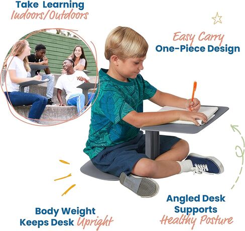 ECR4Kids The Surf Portable Lap Desk, Flexible Seating, Grey, 10-Pack in Saudi Arabia