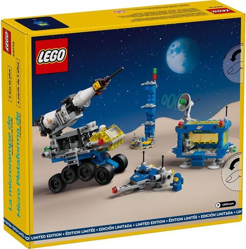 LEGO 40712 Micro Rocket Launchpad: 325 Pieces - Nostalgic Space Toy Set for Adults and Kids 9+, Inspired by Classic Space Sets from The 70s and 80s, Includes Rocket, Space Station, and Characters in Saudi Arabia