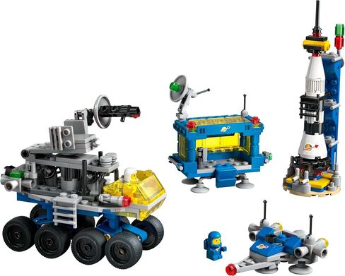 LEGO 40712 Micro Rocket Launchpad: 325 Pieces - Nostalgic Space Toy Set for Adults and Kids 9+, Inspired by Classic Space Sets from The 70s and 80s, Includes Rocket, Space Station, and Characters in Saudi Arabia