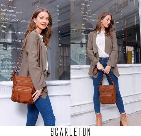 Scarleton Crossbody Bags for Women Travel Bag Purses and Handbags Multi Pocket Shoulder Bag Ultra Soft Faux Leather, H1693 in Saudi Arabia