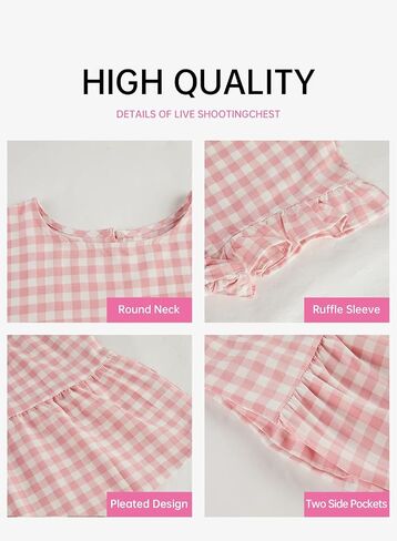 Imysty Womens Summer Mini Dress Casual Sleeveless Ruffle Sleeve Round Neck Flowy Pleated Babydoll T-Shirt Dress in Saudi Arabia