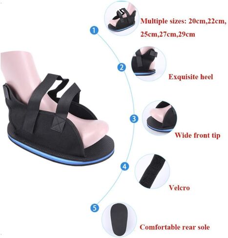 Post Op Shoe Broken Toe Open Walking Shoe Lightweight Surgical Foot Protection Cast Boot Adjustable Straps for Ankle Injures Support Bunion Hammertoe Post Surgery Brace Foot Fracture Orthopedic Shoe in Saudi Arabia