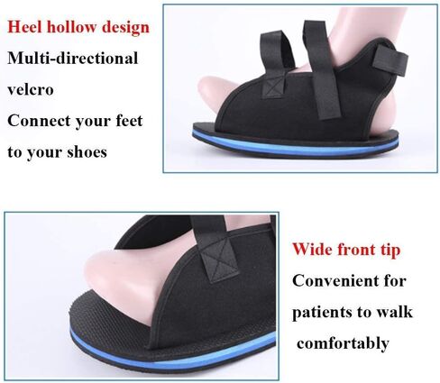 Post Op Shoe Broken Toe Open Walking Shoe Lightweight Surgical Foot Protection Cast Boot Adjustable Straps for Ankle Injures Support Bunion Hammertoe Post Surgery Brace Foot Fracture Orthopedic Shoe in Saudi Arabia