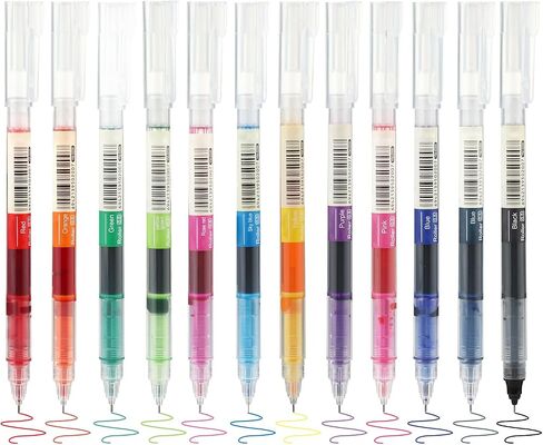 Cobee Liquid Ink Rollerball Pen,12 Colored Rolling Ball Pens 0.5mm Quick Drying Pen Bright Multicolor Gel Ink Ball Point Pen for Journaling Note Taking Sketching Art in Saudi Arabia