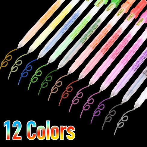 White Pen, 12 Pack, 0.8mm Extra Fine Point, White Gel Ink Pens for Artists, White Gel Pen, White Ink Pen, White Pen for Art, White Pens for Black Paper, White Drawing Pens, White Art Pen in Saudi Arabia