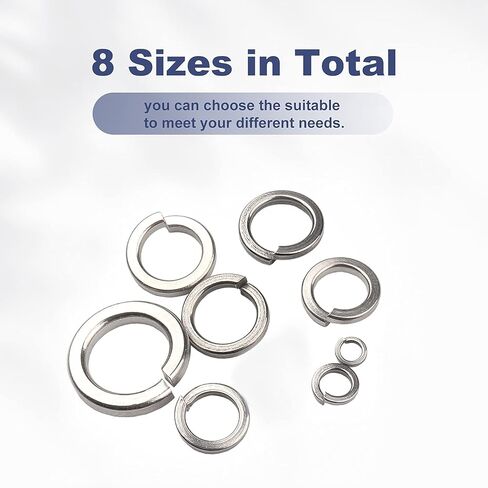 مجموعة 570 قطعة 304 من الفولاذ المقاوم للصدأ بقفل زنبركي، 8 مقاسات - M2 M3 M4 M5 M6 M8 M10 M12 in Kuwait