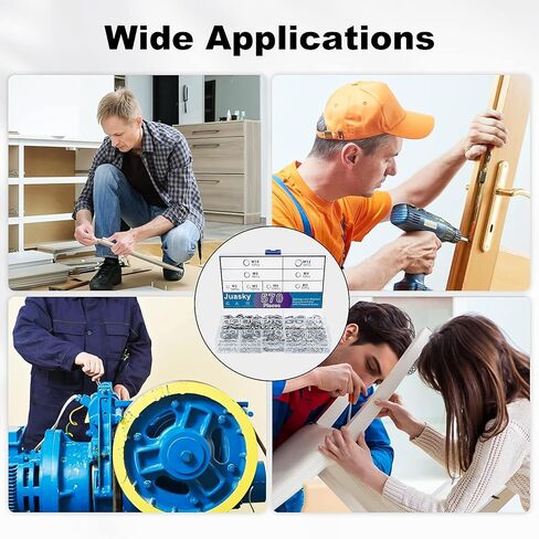 مجموعة 570 قطعة 304 من الفولاذ المقاوم للصدأ بقفل زنبركي، 8 مقاسات - M2 M3 M4 M5 M6 M8 M10 M12 in Kuwait