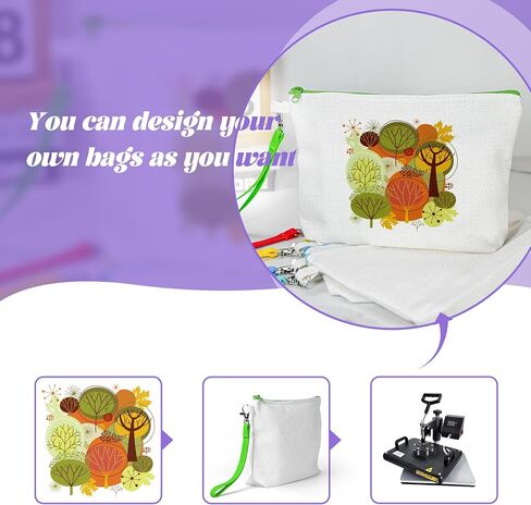 AGH 28pcs Sublimation Makeup Bags Blanks Colorful, Canvas Makeup Bags Bulk with Wristband Lanyards & Widened Bottom, Plain Blank Makeup Bag Personalize for Vinyl Projects DIY Craft Zipper Pencil Bags in Saudi Arabia