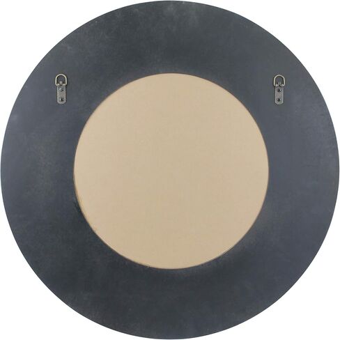 مرآة حائط خشبية مستديرة ثلاثية الألوان من Stonebriar مقاس 27.5 بوصة مع شماعة مرفقة، ديكور ريفي مزخرف لغرفة المعيشة وغرفة النوم والحمام والممر والمدخل in Kuwait