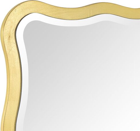 مرآة مشطوفة للحمام من رقائق الذهب العتيقة من TEHOME مقاس 24 × 36 بوصة، مرآة مستطيلة للزينة in Kuwait