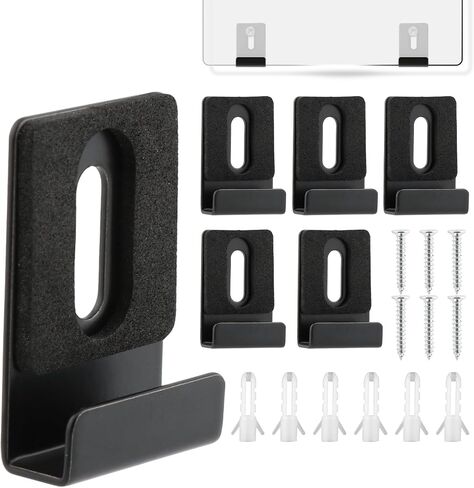 6Pcs Metal Mirror Clips, Mirror Bottom "J" Hanger Clip, Wide Channel Heavy Retainer Clips for Mirrors with Screw for Wall Mounting Frameless Mirror, Billboard in Saudi Arabia