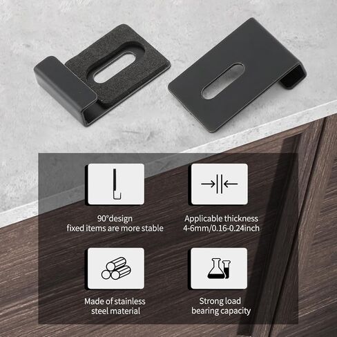 6Pcs Metal Mirror Clips, Mirror Bottom "J" Hanger Clip, Wide Channel Heavy Retainer Clips for Mirrors with Screw for Wall Mounting Frameless Mirror, Billboard in Saudi Arabia