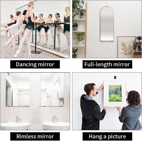 6Pcs Metal Mirror Clips, Mirror Bottom "J" Hanger Clip, Wide Channel Heavy Retainer Clips for Mirrors with Screw for Wall Mounting Frameless Mirror, Billboard in Saudi Arabia