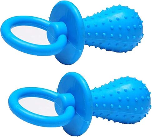 2Pcs Blue Dog Pacifier Chew Toys, Mini Blue Bite Resistant Bell Shape Rubber Pacifier Pet Dog Puppy Molar Chew Training Toy, Bell Chewing Playing Training Toys, Dog Chew Toys, Dog Pacifier in Saudi Arabia