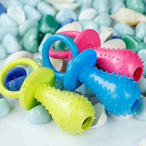 2Pcs Blue Dog Pacifier Chew Toys, Mini Blue Bite Resistant Bell Shape Rubber Pacifier Pet Dog Puppy Molar Chew Training Toy, Bell Chewing Playing Training Toys, Dog Chew Toys, Dog Pacifier in Saudi Arabia