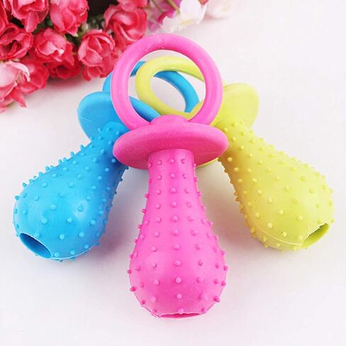 2Pcs Blue Dog Pacifier Chew Toys, Mini Blue Bite Resistant Bell Shape Rubber Pacifier Pet Dog Puppy Molar Chew Training Toy, Bell Chewing Playing Training Toys, Dog Chew Toys, Dog Pacifier in Saudi Arabia