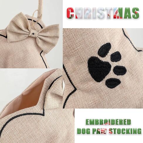 جوارب عيد الميلاد على شكل عظمة الكلب من DYSHAYEN، جوارب من الخيش للكلاب الأليفة في عيد الميلاد المجيد، زينة للحيوانات الأليفة (مخلب الكلب) in Kuwait
