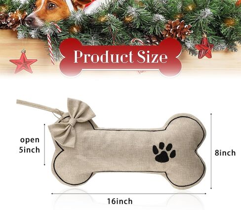 جوارب عيد الميلاد على شكل عظمة الكلب من DYSHAYEN، جوارب من الخيش للكلاب الأليفة في عيد الميلاد المجيد، زينة للحيوانات الأليفة (مخلب الكلب) in Kuwait