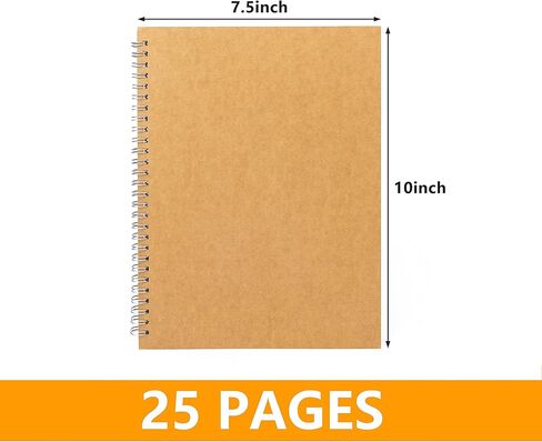 2 حزمة من دفاتر الملاحظات المسطرة بالكلية، دفتر ملاحظات حلزوني ذو غطاء بني ناعم، دفتر رسم دفتر ملاحظات، دفتر يوميات الأعمال المكتبية للطلاب، 50 صفحة، 25 ورقة، 10 × 7.5 بوصة in Kuwait
