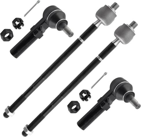 BOXI (Set of 4) Front Inner & Outer Tie Rods Fit for Chrysler Grand Voyager 2000 Town & Country 1996-2000 for Dodge Grand Caravan 1996-2000 for Plymouth Grand Voyager 1996-2000 | Replace ES3401 EV362 in Saudi Arabia