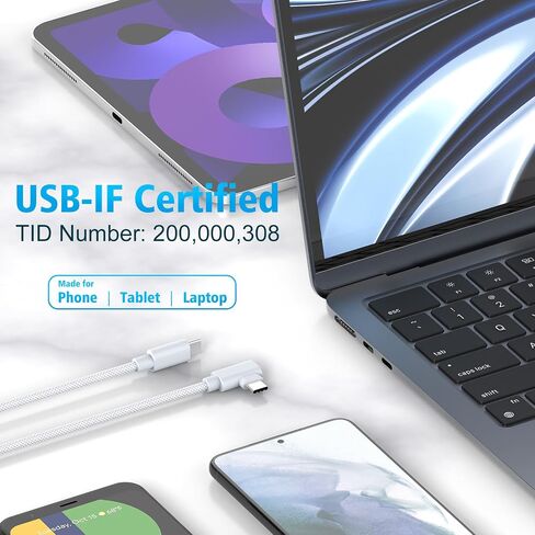 USB C to USB C Cable for MacBook Air/Pro, iPad Pro 12.9 11 inch, iPad Air 5 4, Mini 6, iPhone 15/15 Pro/15 Plus/15 Pro Max, Samsung, Pixel, LG, Type C Fast Charging Cord 60W 6.6FT in Saudi Arabia