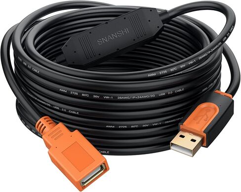 SNANSHI USB Extension Cable 50 ft, Active USB 2.0 Extension Cable USB Extender/Active USB Cable Male to Female USB Male to Female Repeater Cord for Printer Scanners Webcam in Kuwait