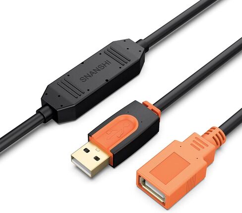SNANSHI USB Extension Cable 50 ft, Active USB 2.0 Extension Cable USB Extender/Active USB Cable Male to Female USB Male to Female Repeater Cord for Printer Scanners Webcam in Kuwait