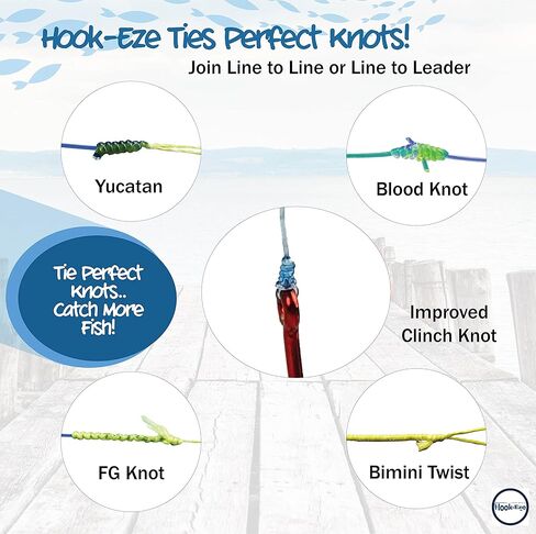 أداة ربط عقدة معدات الصيد من HOOK-EZE للخطافات والخطافات الدوارة | قاطع الخط |خطافات الغطاء على أعمدة الصيد للسفر بأمان ومجهزة بالكامل. مثالية لصيد الأسماك باس آيس كاياك in Kuwait