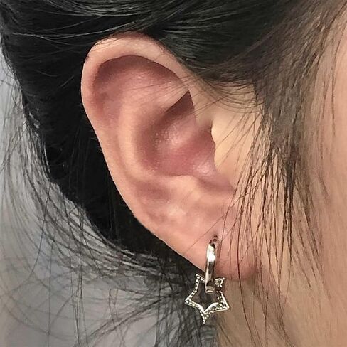 نجمة هوب انخفاض الأقراط نجمة استرخى أقراط Huggie كريستال نجمة متدلية أقراط البوهيمي نجمة هوب أقراط الجوف نجمة أقراط مجوهرات للنساء والفتيات هدايا in Saudi Arabia