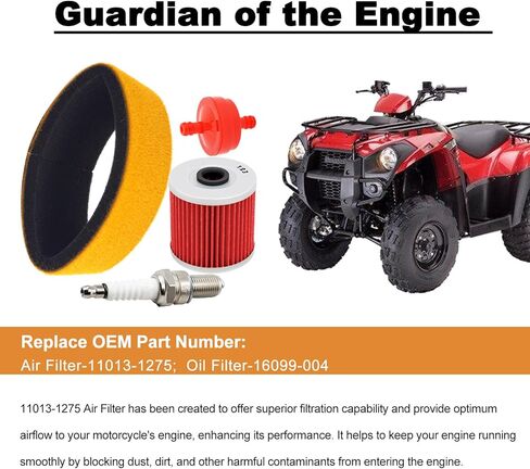 11013-1275 فلتر الهواء وفلتر الزيت 16099-004 لـ Kawasaki KLF220 Bayou 220 1999-2002 / KLF250 Bayou 250 2003-2011 / KLF300 Bayou 300 1999-2006 مع طقم فلتر الوقود in Kuwait