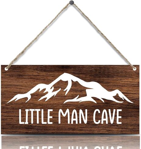 ليتل مان كهف بوي منطقة ريفية معلقة علامات خشبية اقتباس لوحة معلقة جدار الفن ديكور لحضانة الأطفال الصغار الأولاد غرفة نوم غرفة اللعب ديكورات غرفة المعيشة 12 بوصة × 6 بوصة (J688) in Kuwait