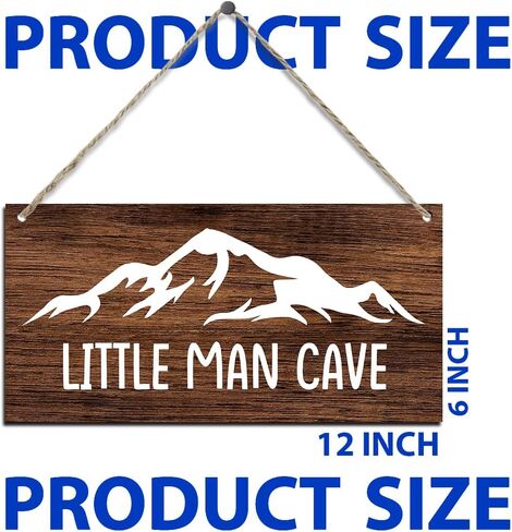 ليتل مان كهف بوي منطقة ريفية معلقة علامات خشبية اقتباس لوحة معلقة جدار الفن ديكور لحضانة الأطفال الصغار الأولاد غرفة نوم غرفة اللعب ديكورات غرفة المعيشة 12 بوصة × 6 بوصة (J688) in Kuwait