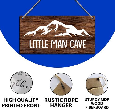 ليتل مان كهف بوي منطقة ريفية معلقة علامات خشبية اقتباس لوحة معلقة جدار الفن ديكور لحضانة الأطفال الصغار الأولاد غرفة نوم غرفة اللعب ديكورات غرفة المعيشة 12 بوصة × 6 بوصة (J688) in Kuwait