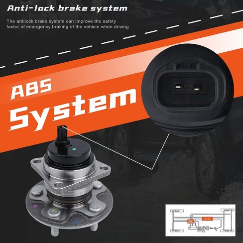 DRIVESTAR 512403 FWD محور العجلة الخلفية ومحمل التجميع للسائق/الراكب لسيارة Toyota Corolla 2009-19/Corolla iM 17-18/Matrix 09-13، لـ Ponitac Vibe 2009-10، 5 العروات مع ABS in Saudi Arabia