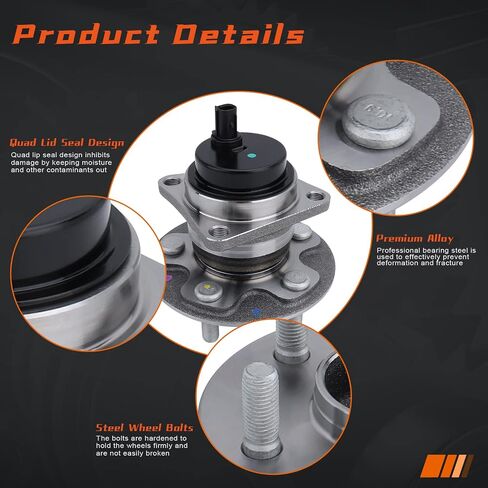 DRIVESTAR 512403 FWD محور العجلة الخلفية ومحمل التجميع للسائق/الراكب لسيارة Toyota Corolla 2009-19/Corolla iM 17-18/Matrix 09-13، لـ Ponitac Vibe 2009-10، 5 العروات مع ABS in Saudi Arabia