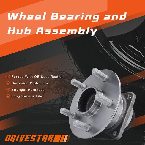 DRIVESTAR 512403 FWD محور العجلة الخلفية ومحمل التجميع للسائق/الراكب لسيارة Toyota Corolla 2009-19/Corolla iM 17-18/Matrix 09-13، لـ Ponitac Vibe 2009-10، 5 العروات مع ABS in Saudi Arabia
