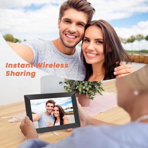 إطار صورة رقمي Uhale 10.1 بوصة WiFi مع شاشة لمس IPS 1280x800HD، إطارات صور إلكترونية مع ذاكرة 32 جيجابايت، إرسال التمنيات، مشاركة فورية وخاصة للصور، تدوير تلقائي in Kuwait