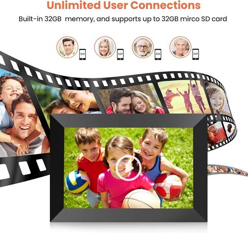 إطار صورة رقمي Uhale 10.1 بوصة WiFi مع شاشة لمس IPS 1280x800HD، إطارات صور إلكترونية مع ذاكرة 32 جيجابايت، إرسال التمنيات، مشاركة فورية وخاصة للصور، تدوير تلقائي in Kuwait