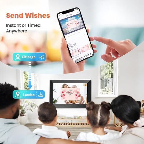 إطار صورة رقمي Uhale 10.1 بوصة WiFi مع شاشة لمس IPS 1280x800HD، إطارات صور إلكترونية مع ذاكرة 32 جيجابايت، إرسال التمنيات، مشاركة فورية وخاصة للصور، تدوير تلقائي in Kuwait