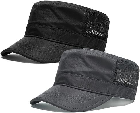 Men's Breathable Mesh Military Caps Cadet Army Cap Summer Flat Top Cap in Saudi Arabia