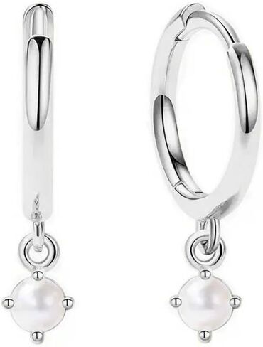 CAITLYNMINIMALIST Dainty Charm Opal Pearl Huggies Mini Hoop 18K Gold Sterling Silver Earrings for Women Gift for Her in Saudi Arabia
