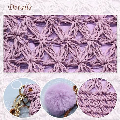Straw Crossbody Bags Women Summer Woven Shoulder Purse Beach Wristlet Zipper in Saudi Arabia