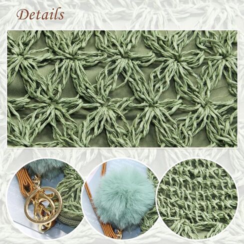 حقائب كروس من القش للنساء صيفية منسوجة بمحفظة كتف للشاطئ وسحاب معصم in Kuwait