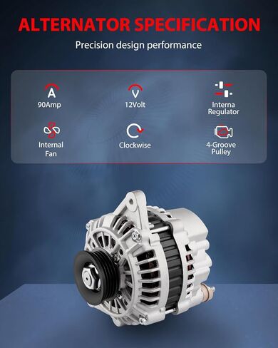 cciyu Alternator for Hyundai Elantra 2003 2004 For Hyundai Tiburone 2.0L AMT0153 AB190147 in Kuwait